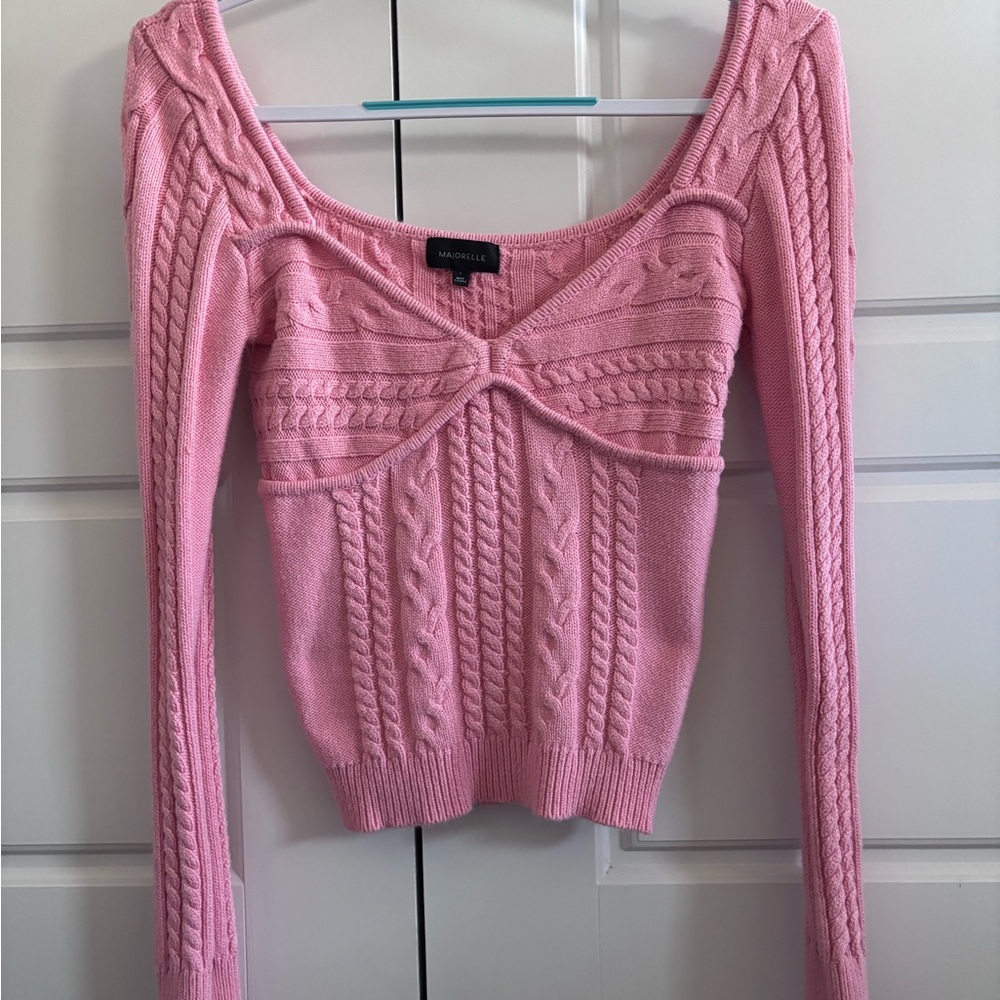 Pink Cable Knit Sweater